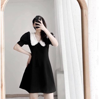 Váy Cổ Bèo Trắng Tiểu Thư