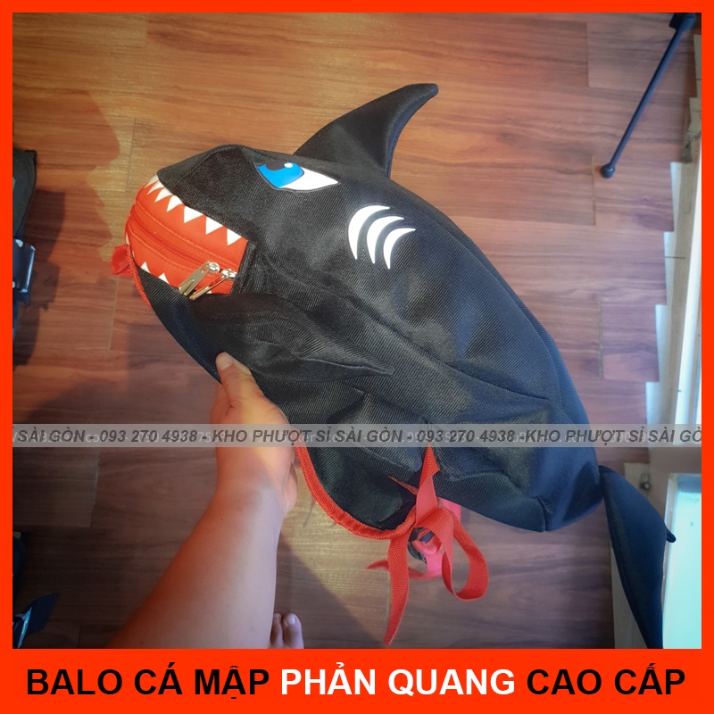 CHỌN MÀU - [NEW2020] Balo cá mập, khủng long phản quang đựng mũ bảo hiểm SWAT màu đen - Balo cá mập SWAT phản quang đi h