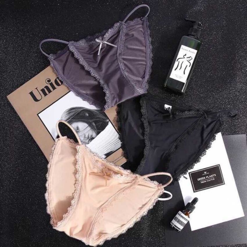 Quần lót nữ cấp gợi cảm, quần chíp 2 dây viền ren sexy thoáng mát mềm mịn Kingshop L829