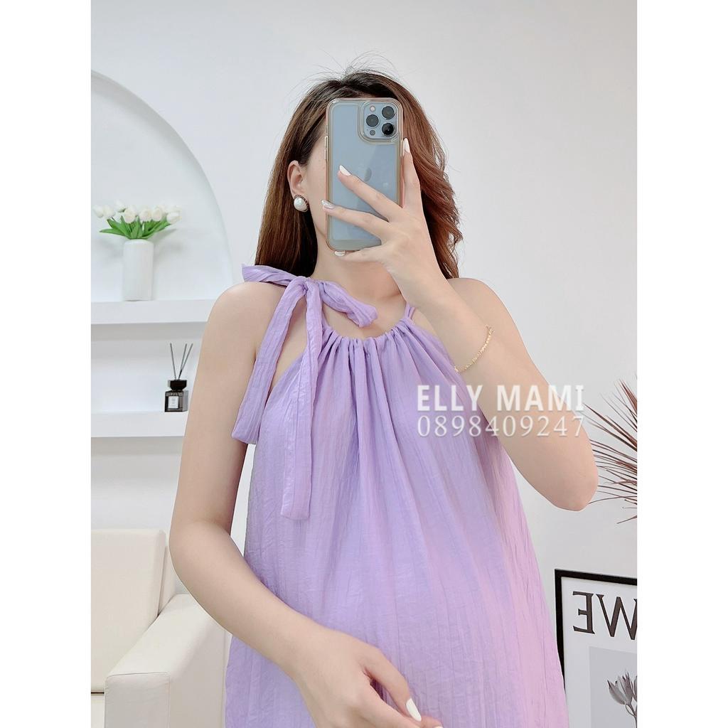 ( 40kg - 75kg ) Đầm Bầu , Suông Voan Cổ Yếm Nơ Điệu Form Dễ Mặc Thoải Mái Suốt Thai Kì &amp; Sau Sinh Thiết Kế Cao Cấp