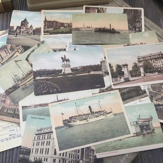 Sticker ảnh postcard cũ retro color