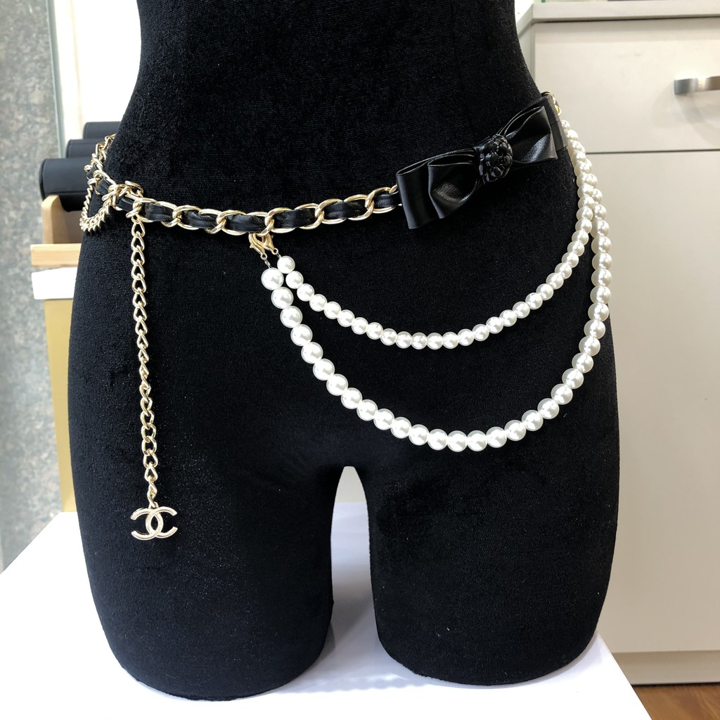 Dây Thắt Lưng Nữ Xích Đính Châu Cao Cấp Cá Tính Mang Phong Cách Hàn Quốc - MS10504