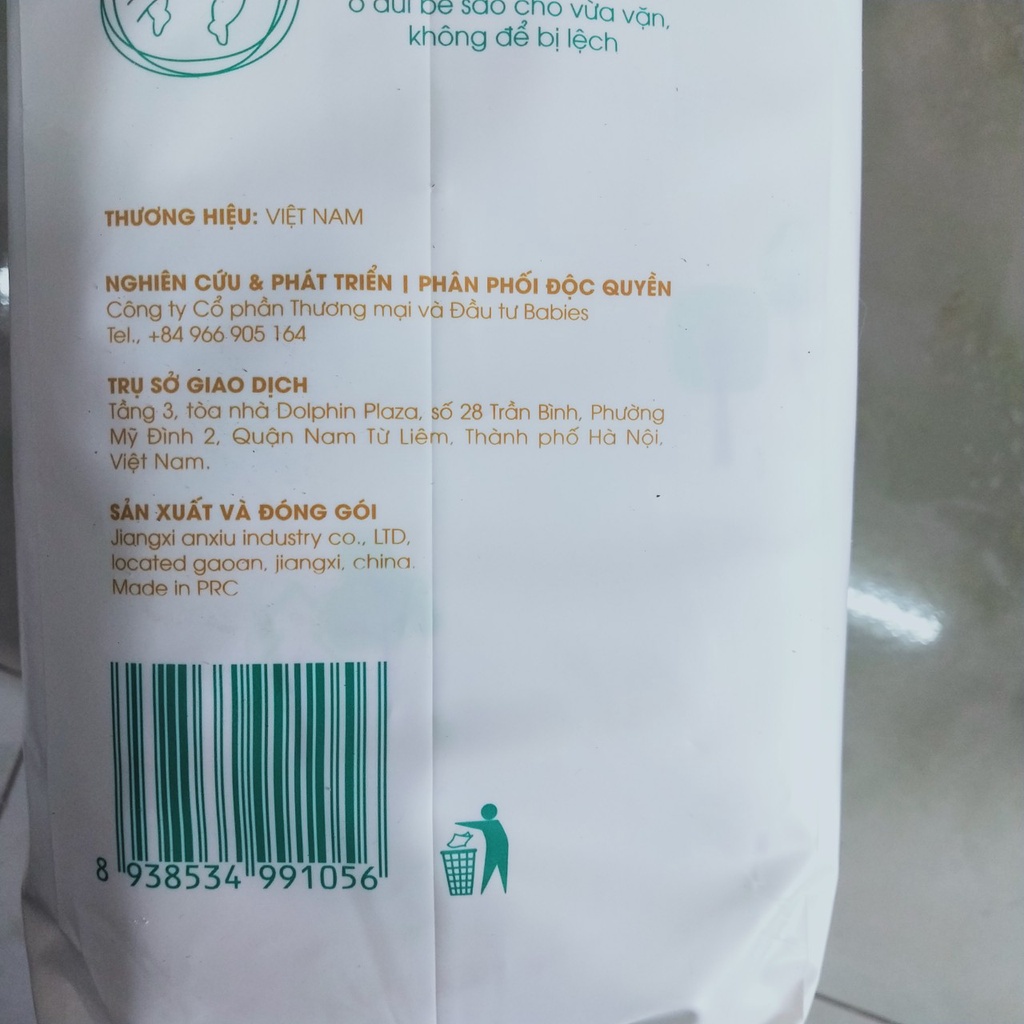 Combo 2 Bịch tã bỉm dán quần Babies Organic giữ dáng chuẩn để bé thoải mái tập lẫy tập đi, giúp các bước đi nhanh nhẹn