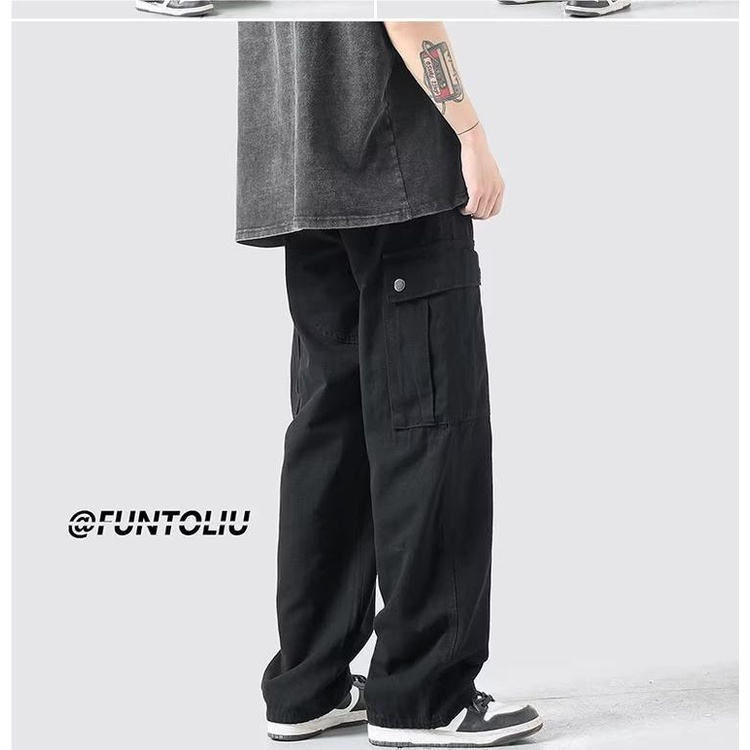 Quần túi hộp kaki HATTON GUTTO dáng dài thiết ống rộng chất vải đẹp không xù lông cho nam