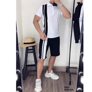 Bộ thể thao nam Azila, Bộ quần áo nam mùa hè phong cách unisex mạnh mẽ cá tính chất liệu thun cá sấu cao cấp - BN309