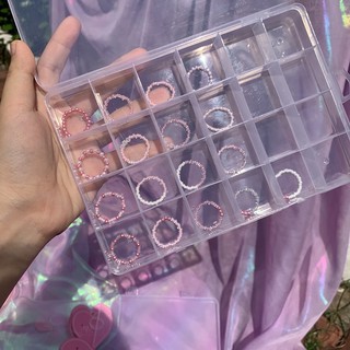 Nhẫn hạt cườm tone hồng mẫu basic xinh xắn (Beads ring)