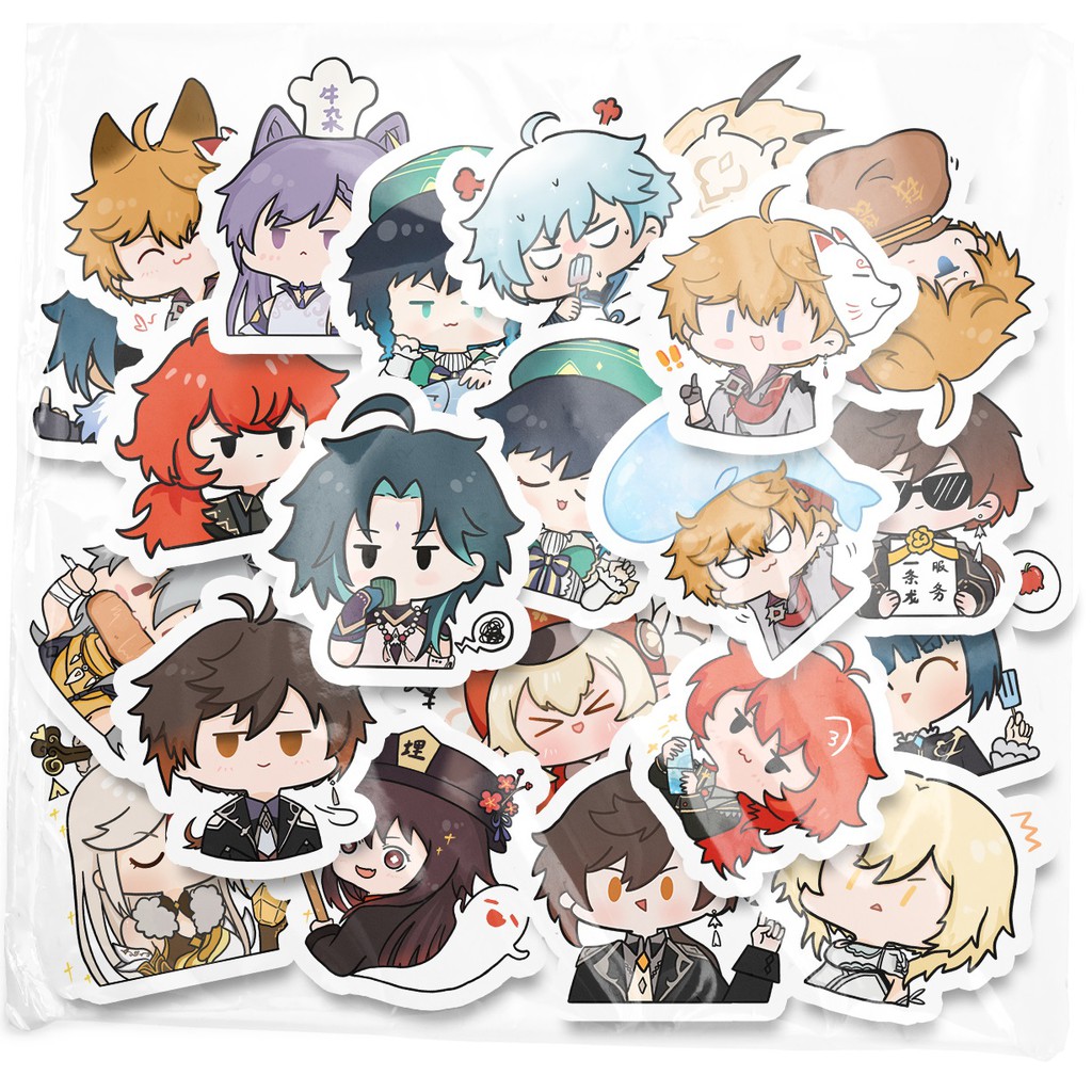 Genshin Impact Sticker chống thấm nước Zhongli Xiao Ningguang Keqing Venti Lumine Diluc Kaeya Klee C