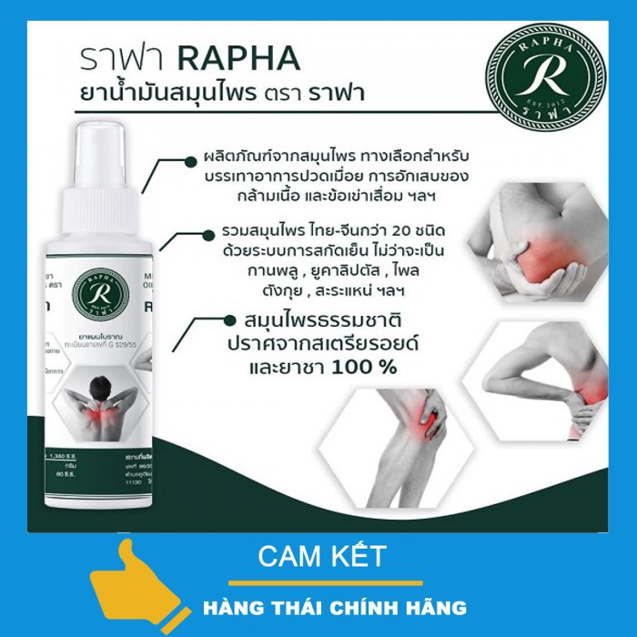 Mua Dầu Xịt Xoa Bóp Thảo Dược Rapha 100ml Thái Lan