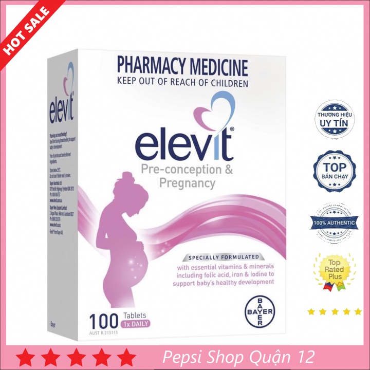 Vitamin Tổng Hợp Cho Bà Bầu Elevit Xuất Xứ Úc 100 Viên