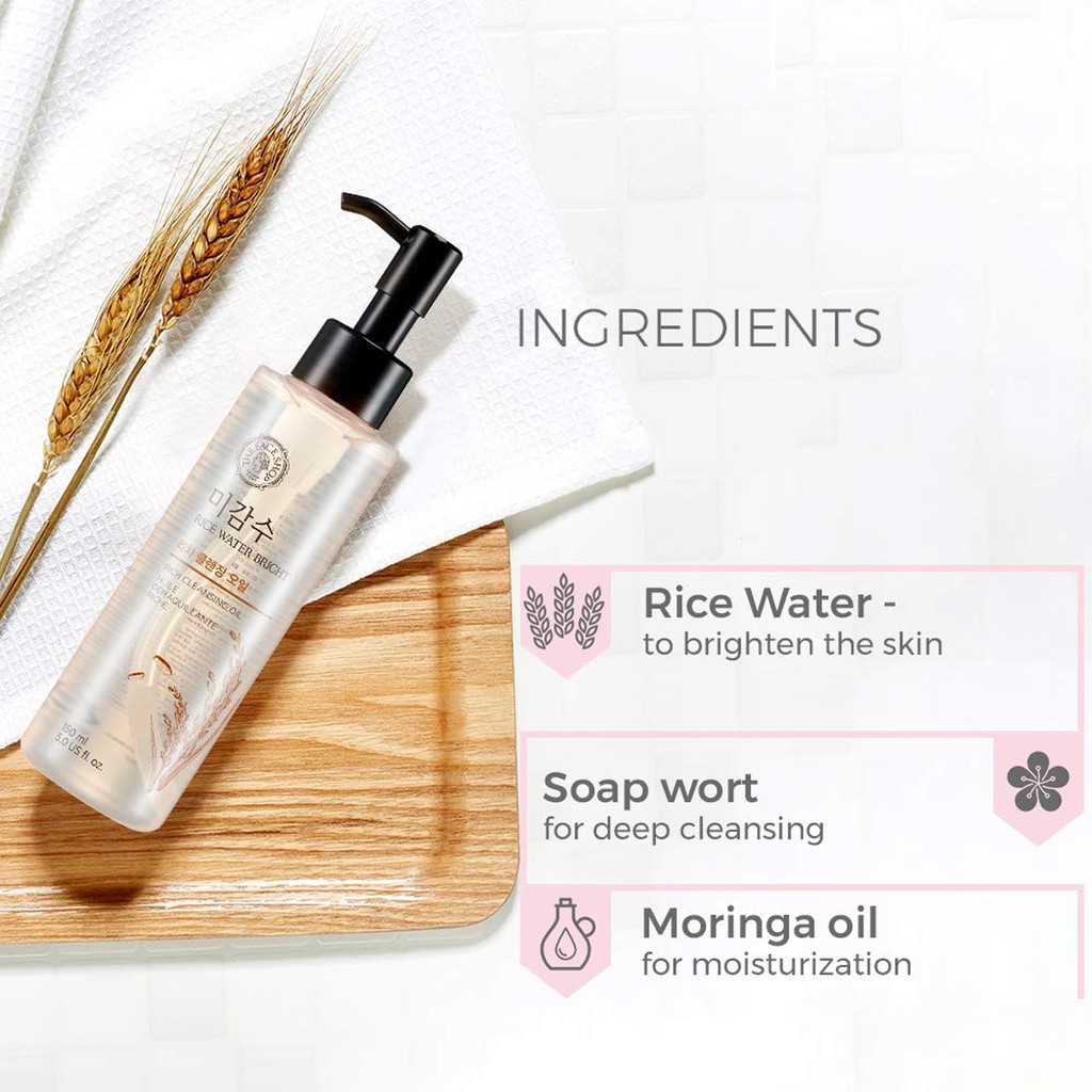 DẦU TẨY TRANG GẠO RICE WATER BRIGHT RICH CLEANSING OIL THE FACE SHOP 150ML