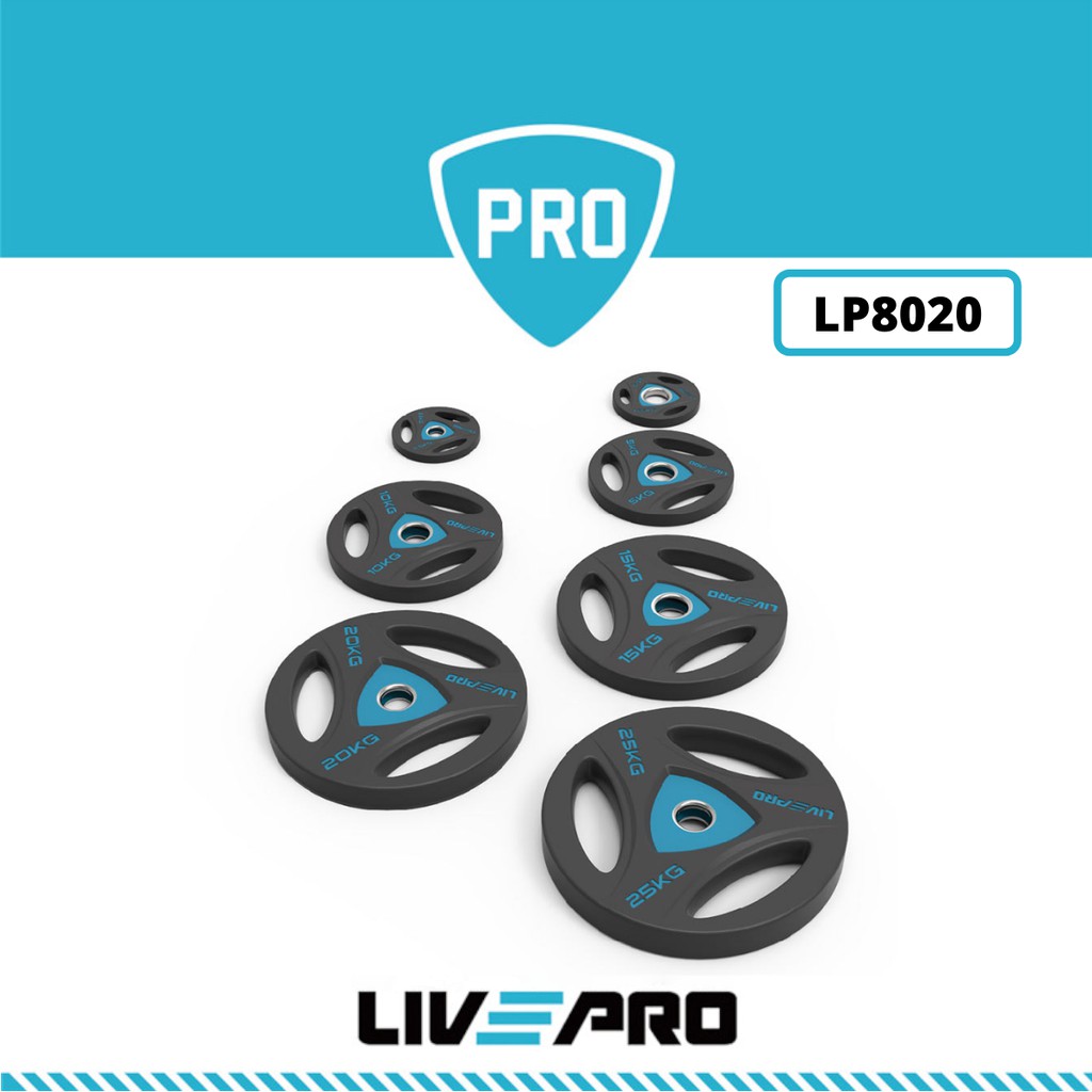 Tạ đĩa 1.25KG các loại thương hiệu Livepro chất liệu cao su cao cấp Urethane tập gym thể hình chuyên nghiệp