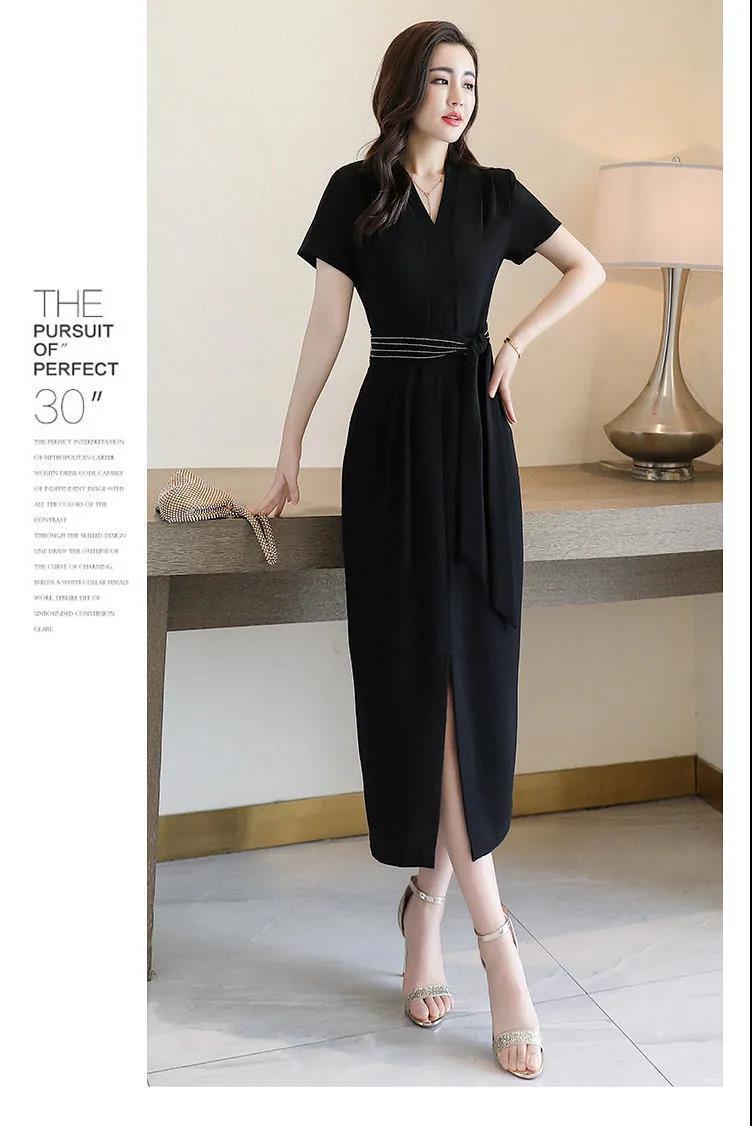2020 summer new Korean women's skirt, elegant slim high waist temperament V-neck skirt | BigBuy360 - bigbuy360.vn