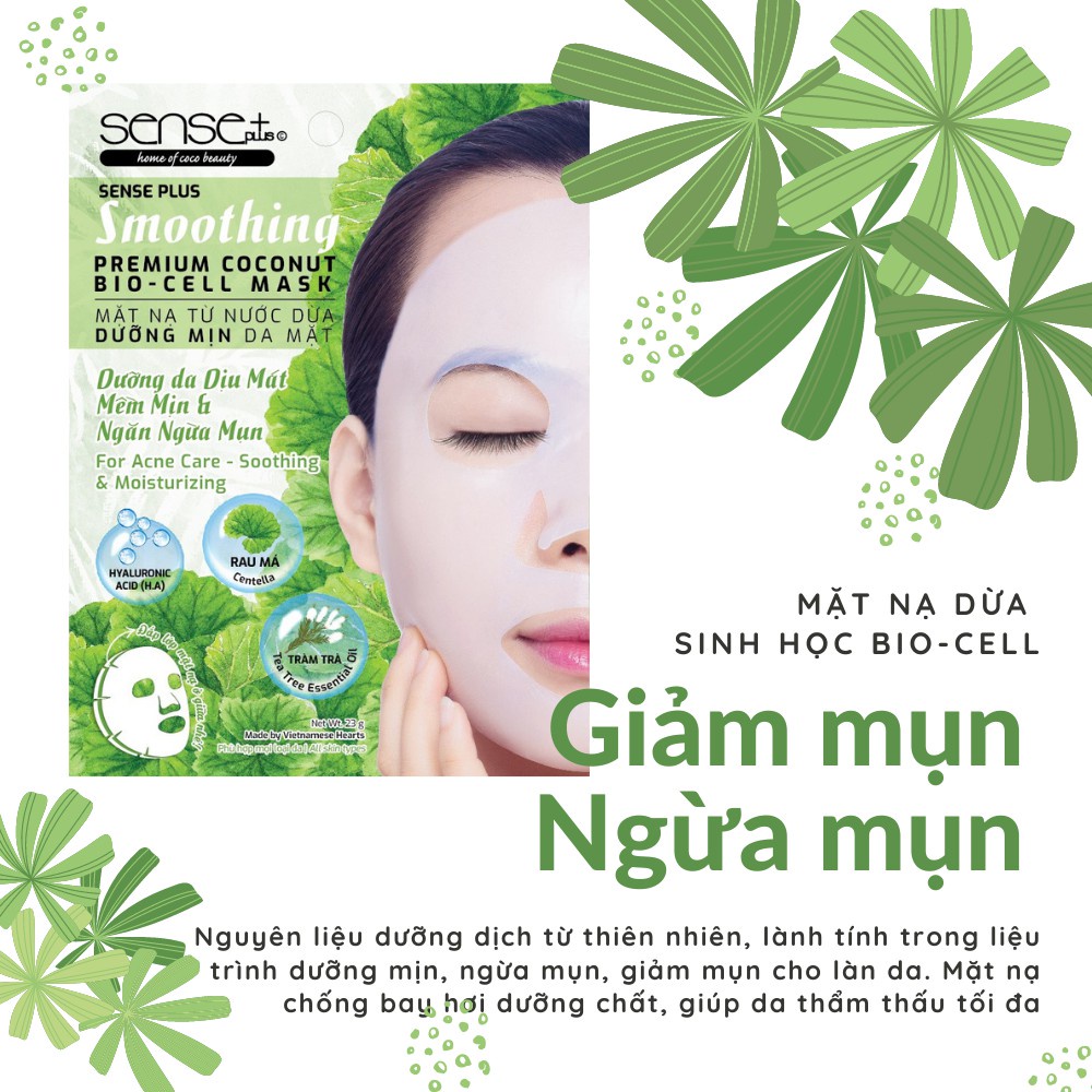 Mặt nạ sinh học cao cấp Sense Plus Premium Coconut Bio-Cell Mask (23g)