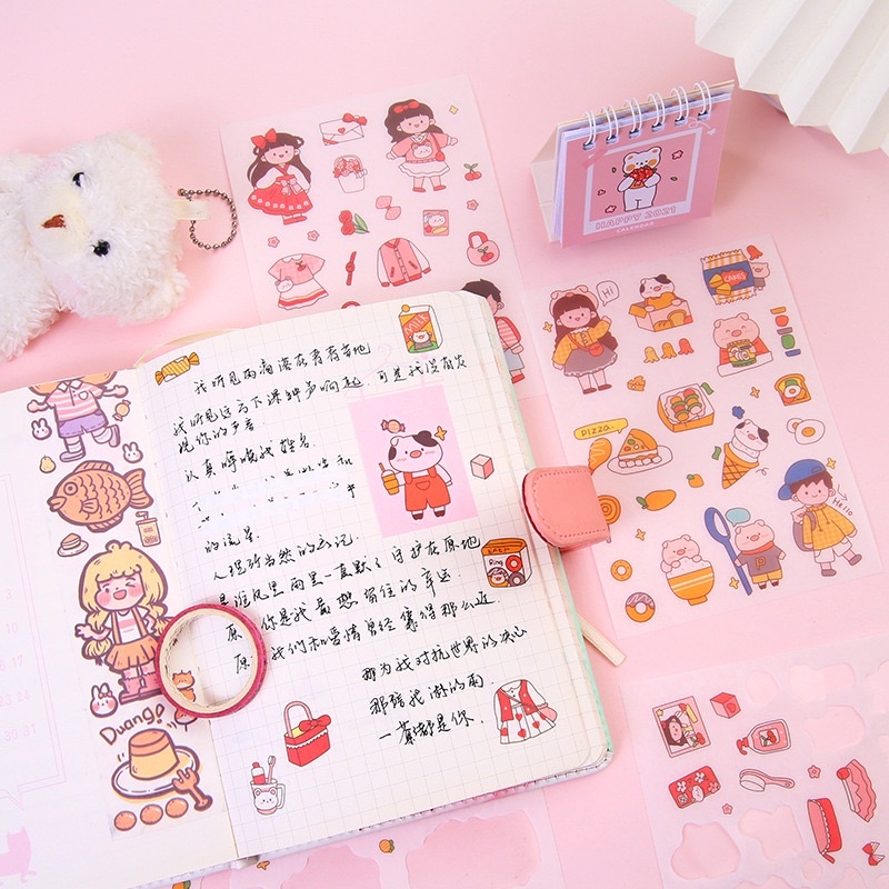 Sticker 4 Tấm Em Bé Nhiều Màu