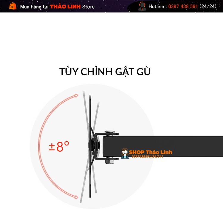 Giá Treo Màn Hình Máy Tính Xoay Đa Năng 17 - 32 inch - Xoay Trái/Phải 180Độ - CP102