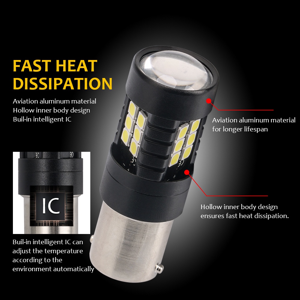 Bóng đèn led 1156 BA15S 1157 BAY15D T20 7443 3157 12V 24V màu trắng/đỏ/hổ phách thay thế cho xe hơi