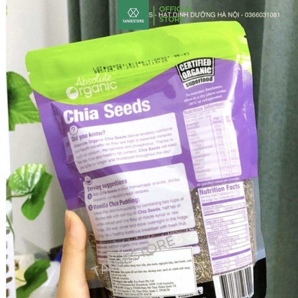 Hạt Chia Úc hữu cơ giảm cân, ăn kiêng chuẩn Organic 250gram chất lượng Sạch - Đều - Đẹp