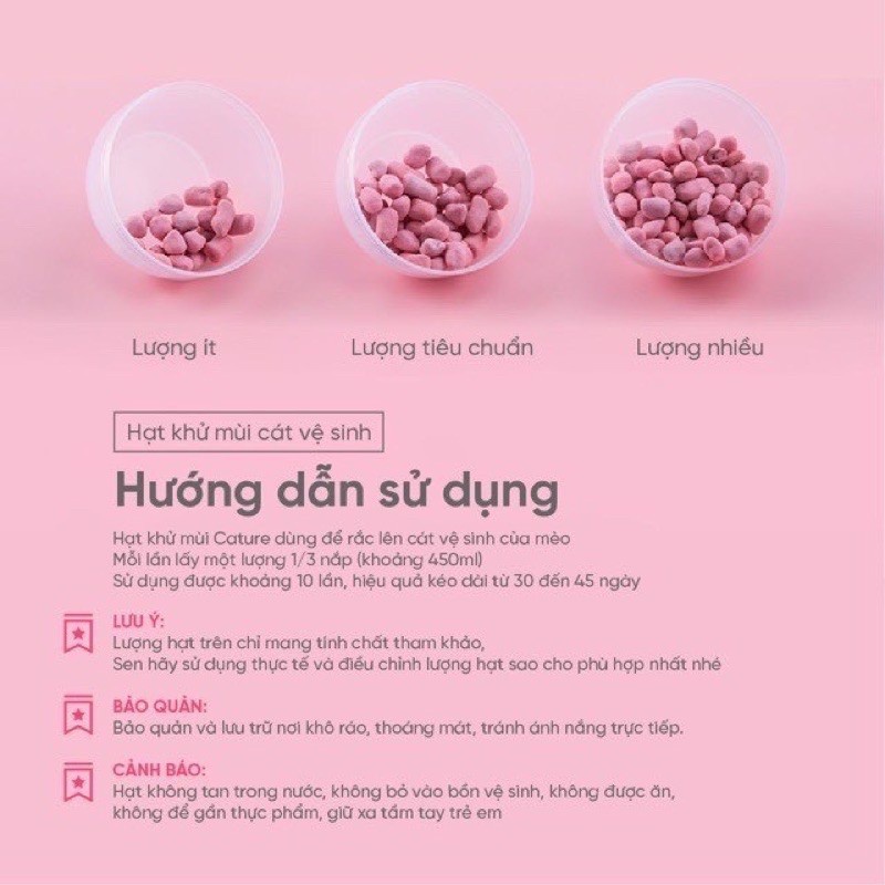 Viên thơm khử mùi Cature - Hạt khử mùi cát vệ sinh
