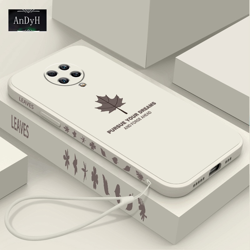 Ốp điện thoại silicone nhám lá phong có dây đeo cho XIAOMI REDMI NOTE 8PRO 9 REDMI 9T 9POWER 10X 4G 5G K30PRO K30ULTRA