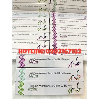 Kem mytret 0,025% 0.04% - 0.1% tretinoin microsphere gel hỗ trợ giảm mụn, chống lão hóa 15g.
