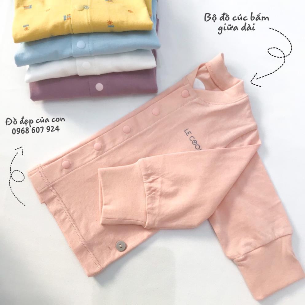 LE COON - Bộ quần áo Le coon cúc bấm giữa dài tay cho bé sơ sinh đến 3 tuổi chất liệu 100% cotton mỏng LC0658