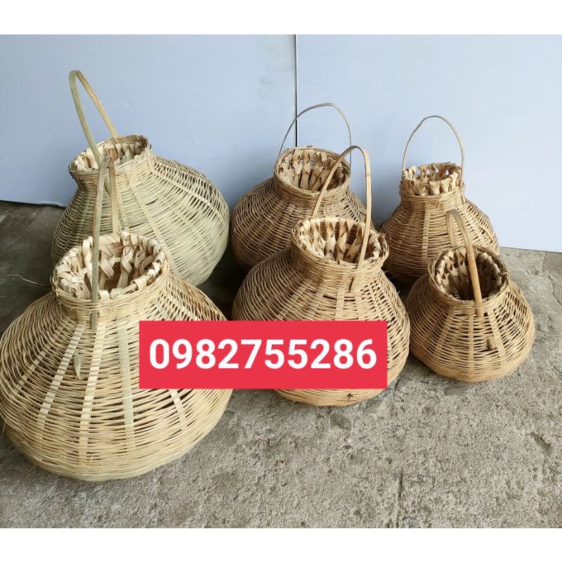 Giỏ tre đựng tôm cá có quai