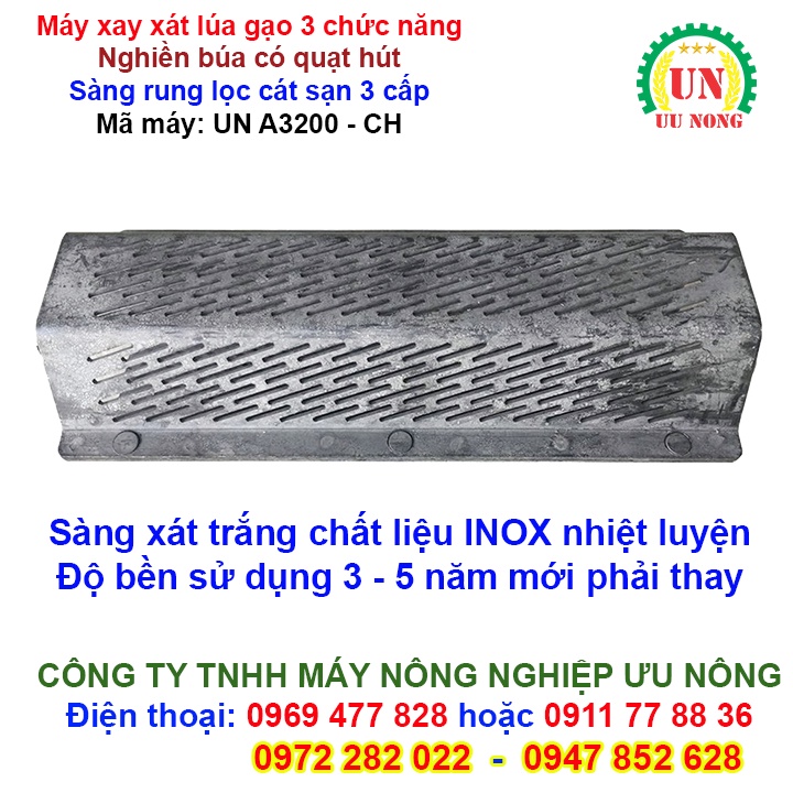 Máy xay xát lúa gạo 3 chức năng  Đầu nghiền búa có quạt hút, sàng rung lọc cát sạn 3 cấp cải tiến mới