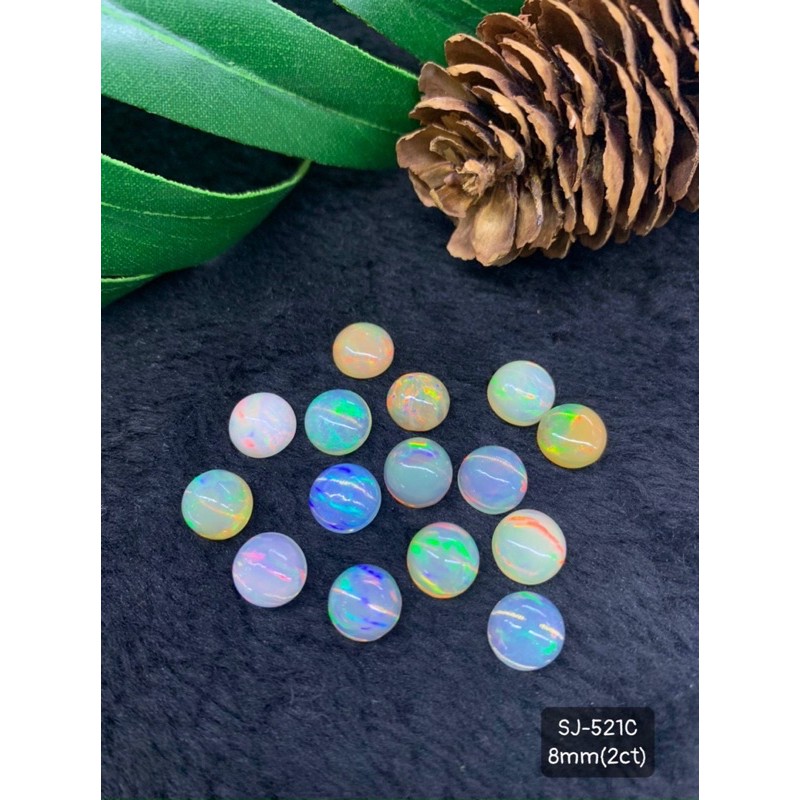 Mặt Đá Opal Nhiều Màu Trong Và Trắng Sữa Size Tròn 5-9mm
