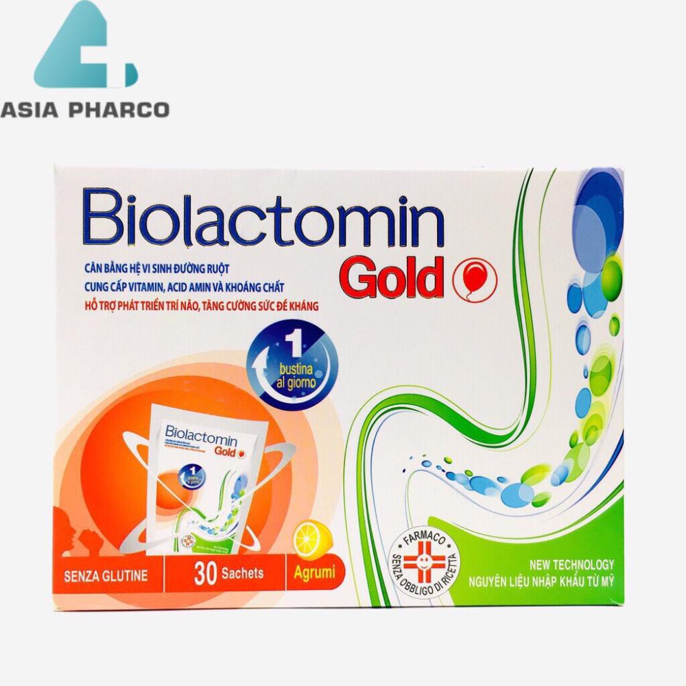 Cốm Biolactomin gold hỗ trợ tiêu hóa trẻ biếng ăn kém hấp thụ hộp 30 gói