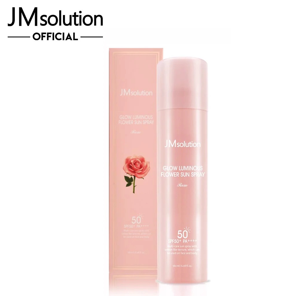 Xịt Chống Nắng Jm Solution Glow Luminous Flower Sun Spray 180ml( màu hồng +màu xanh )