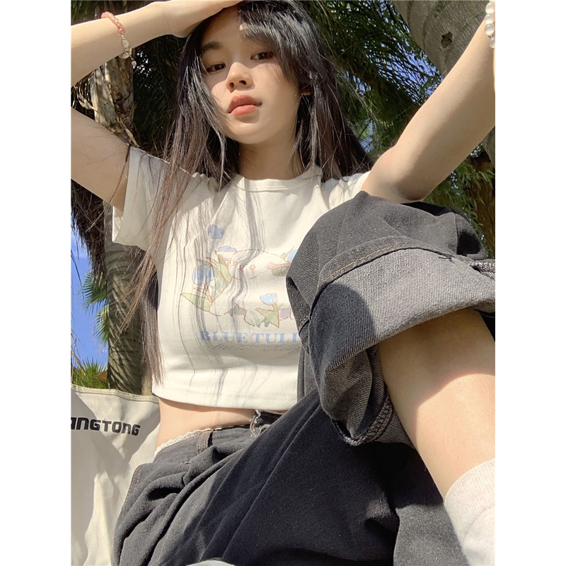 Áo Croptop Tay Ngắn Hở Rốn Thời Trang Mùa Hè Cho Nữ  JH-TX-275