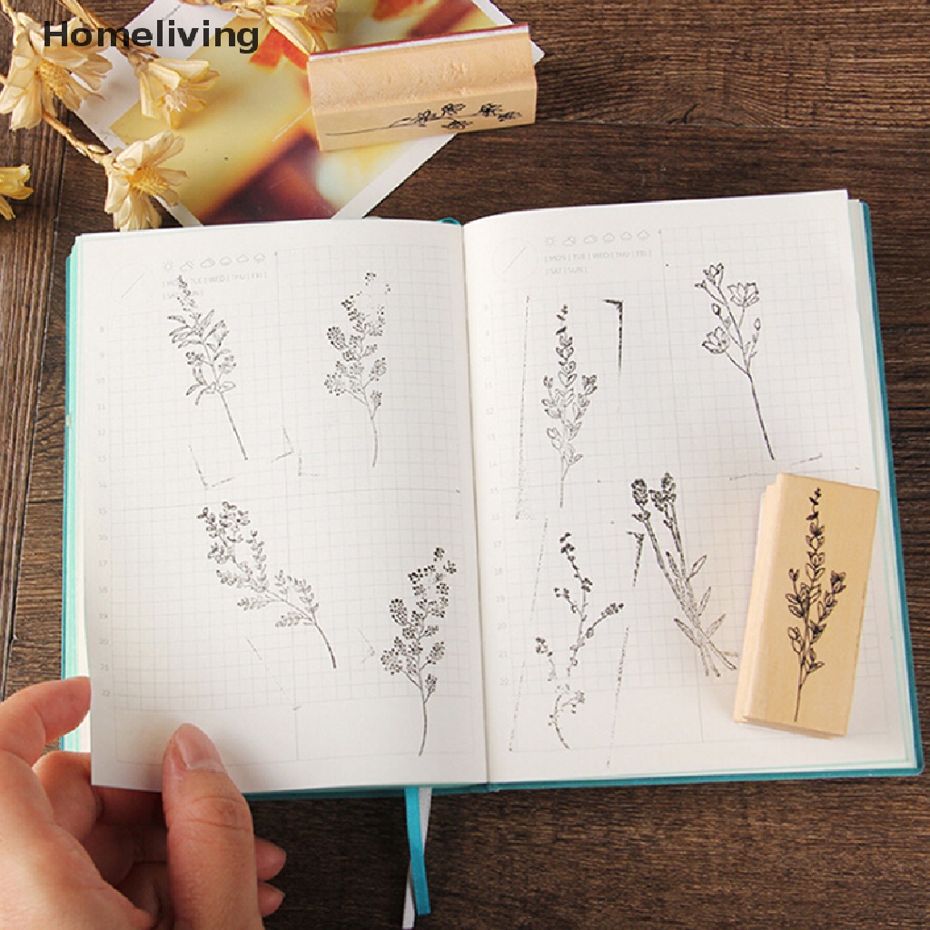 Con Dấu Gỗ In Hình Cây Cối Phong Cách Vintage Trang Trí Sổ Tay DIY