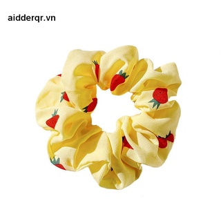 🌸🌸Dây buộc tóc, cột tóc vải scrunchies quả dâu siêu đẹp