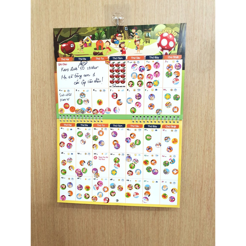 Bảng nhật ký chăm ngoan - Kèm 640 sticker minh họa siêu dễ thương dạy bé