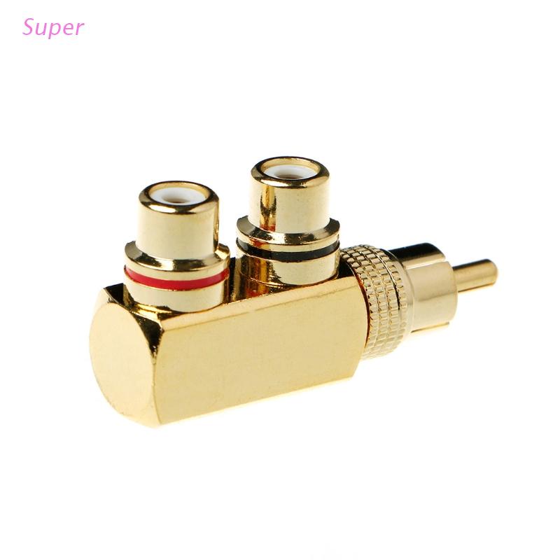 Đầu Chia Cổng Âm Thanh RCA 1 Đầu Dương Sang 2 Cổng Cắm AV Bằng Đồng Chất Lượng Cao