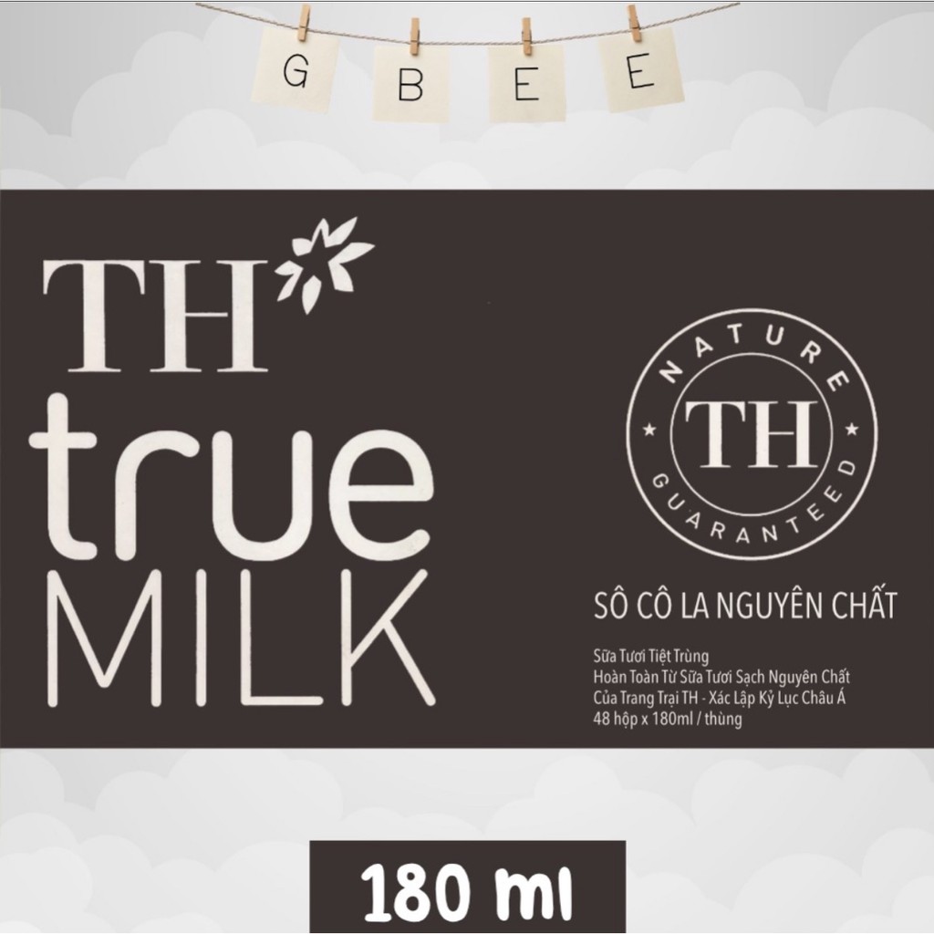 Thùng 48 hộp sữa tươi TH TrueMilk 180ml ( Có đường, Ít đường, Không đường, Sô-cô-la, Dâu)