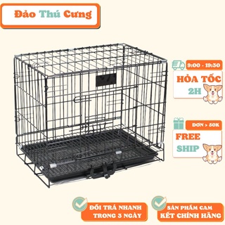 Chuồng chó mèo sơn tĩnh điện chống rỉ sét kèm khay lót