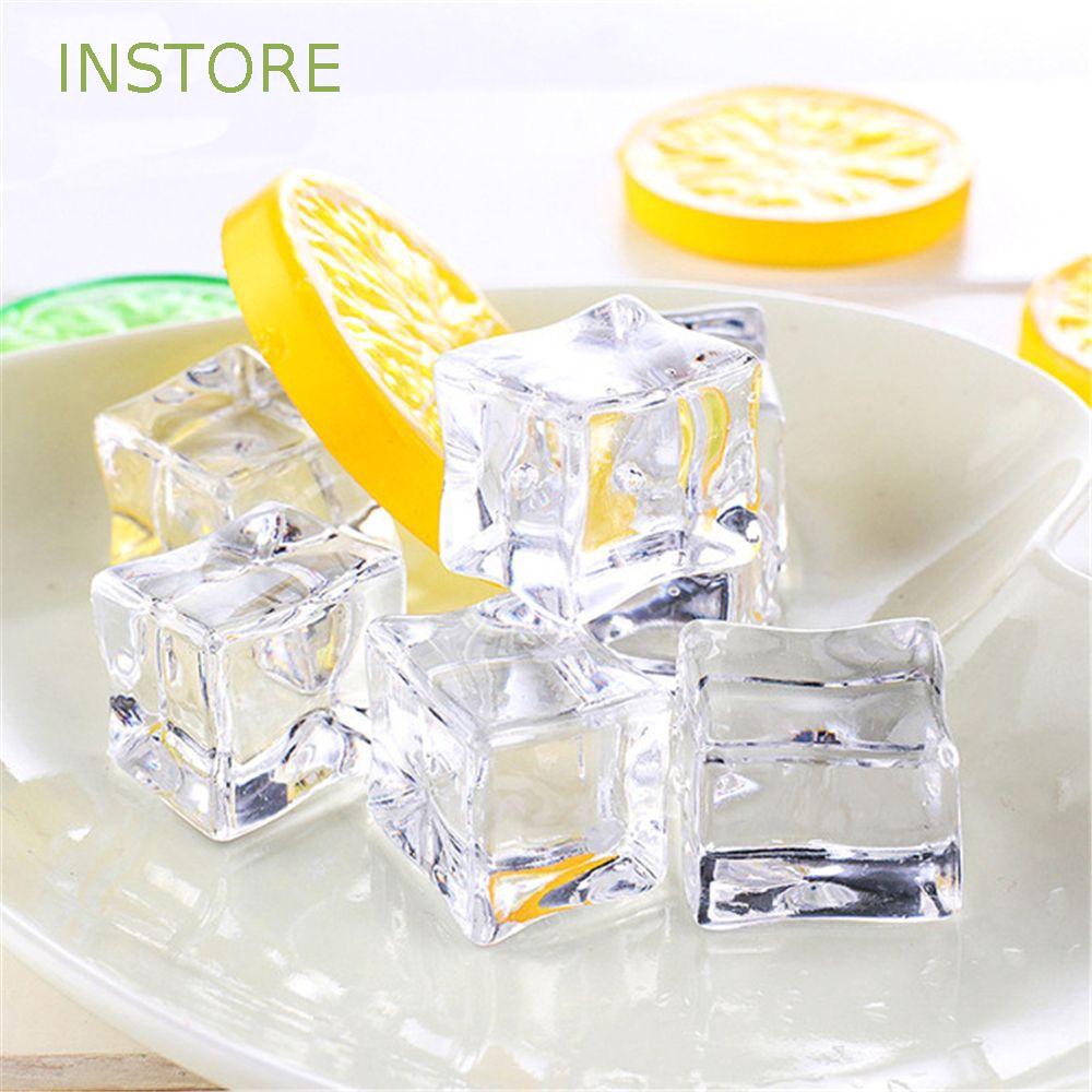 Mô hình đá giả hình vuông dùng trang trí đồ uống dùng làm đạo cụ chụp ảnh