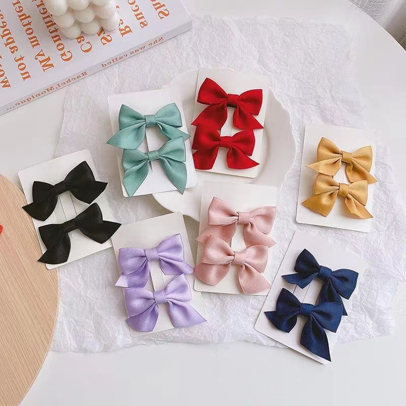Bộ Kẹp Tóc Nơ Dễ Thương Thời Trang Hàn Quốc Cho Bé Gái