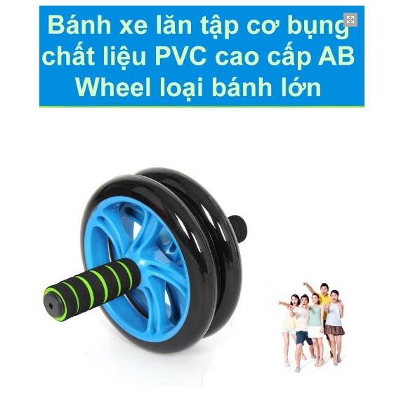 Bánh xe lăn tập cơ bụng + Tặng thảm quỳ đầu gối khi tập