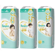 Mẫu mới- Bỉm pamper Quần/dán M44,L38,XL36/S64,M52,L42 của nhật.