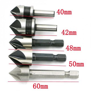 Tuva tyđs bộ 5 mũi khoan cắt phay vát mép 82 độ chuyên dụng 25 95