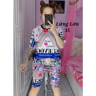 Bộ lửng thun lạnh 3D chất 4 chiều quần có túi