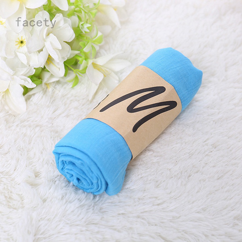 Khăn Choàng Cotton Mềm Màu Trơn Phong Cách Hồi Giáo Thời Trang Mùa Hè Cho Nữ