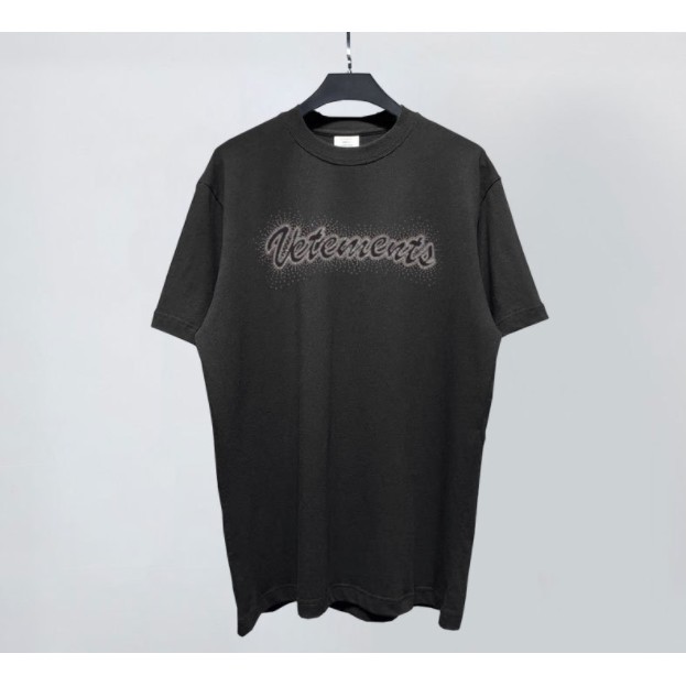 Áo thun ngắn tay Vetements black bling bling oversize T-shirt ss20