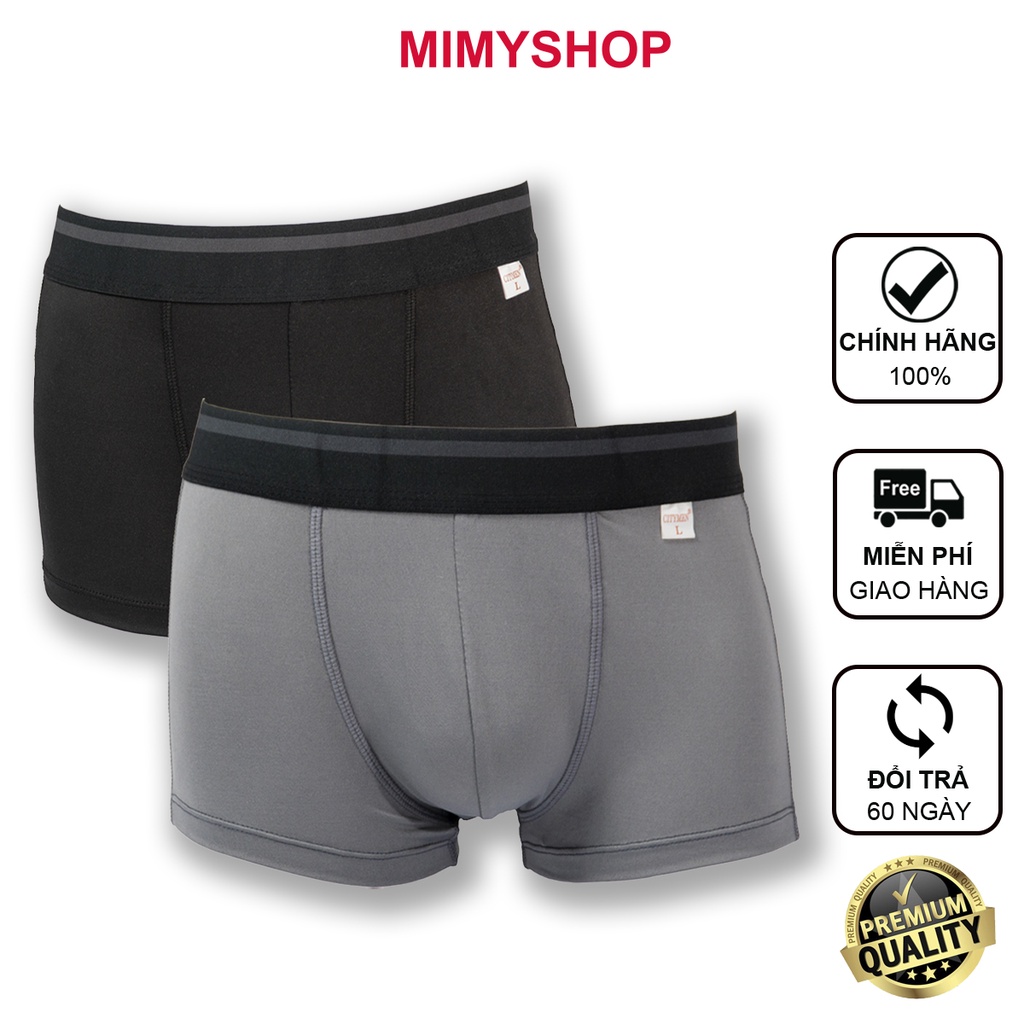 Combo 2 Quần lót nam boxer lưng Sọc cao cấp vải thun lạnh co dãn tốt, kháng khuẩn đồ lót sịp đùi