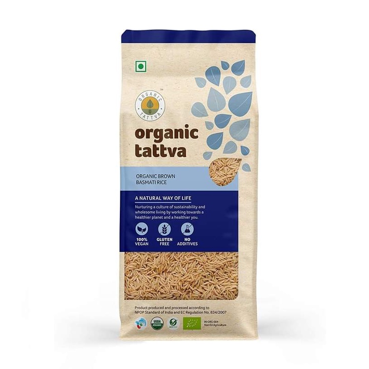 Gạo Basmati Nâu Ấn Độ Hữu Cơ  Organic Brown Basmati Rice 1kg