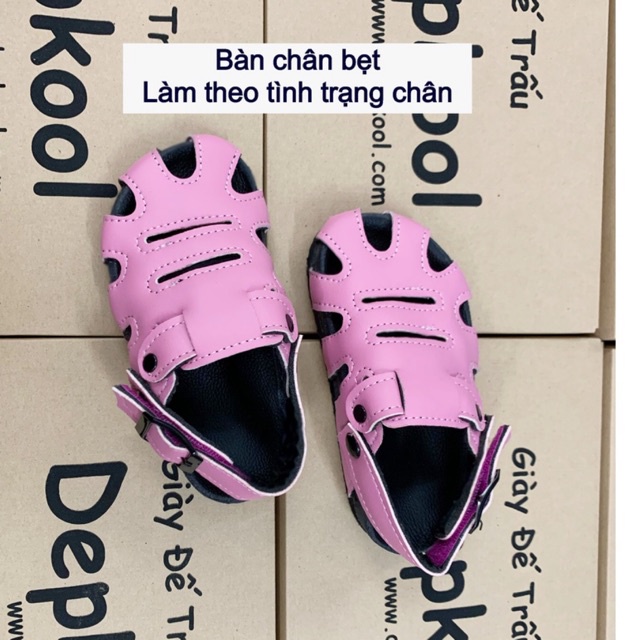 Giày bít mũi BÀN CHÂN BẸT - Làm theo tình trạng chân - Màu hồng