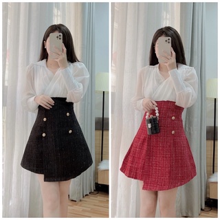 Váy dạ phối tơ trắng