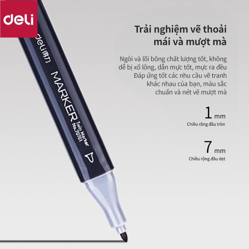 Bút màu marker hai đầu cao cấp Deli - 70701 [Deli]